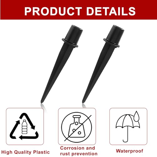 8 Pack 5.3 Inch Solar Light Stakes Replacement, Plastic Ground Spikes for Solar Wheat Ear Flower Light Outdoor Landscape Path Christmas Yard Garden Deco (Inside Diameter 0.63 Inch) - size: 8 Pcs