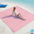 BYDOLL Beach Blanket Waterproof Sandproof Large Sand Free, 78''X81'' Oversized Sandless Lightweight Blanket Picnic Mat for Beach Travel Camping Hiking with Stakes - color: Pink, size: 78"X81"