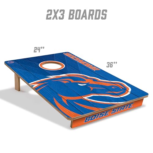 YouTheFan NCAA 2’ x 3’ Wood Cornhole Game with Logo Bags - color: Boise State Broncos, size: 2' X 3'