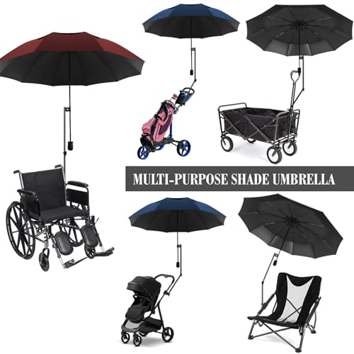 XLINGZA UPF 50+ Beach Umbrella with Adjustable Universal Clamp - style: Double Layer/Manual/XL