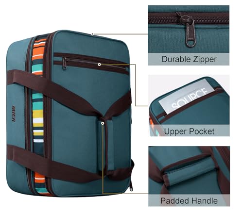 MIER Insulated Double Casserole Carrier Bag for Lasagna Lugger, Potluck Parties, Picnic, Beach, Fits 9 x 13 Inches Baking Dish, Casserole Dish, Expandable by Mid Zipper, Peacock Blue - color: Peacock Blue
