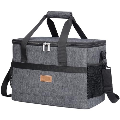 Lifewit Cooler Bag 30/50/60 Cans Collapsible and Insulated Large Lunch Bag Leakproof Soft Cooler Portable Tote for Camping/BBQ/Family Outdoor Activities - color: Dark Gray, size: 30-Can(20L)