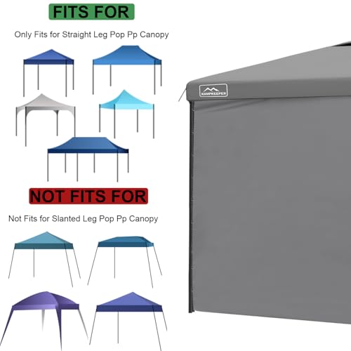 KAMPKEEPER 10X10 Canopy Tent Sidewalls with Zipper for Canopy Frame, 3Pcs Sunwalls Only, UPF50+ Waterproof Side Walls(Dark Grey) - color: Dark Grey