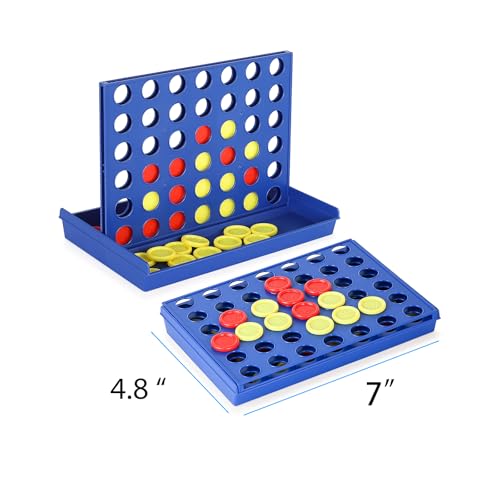 Pedolini 4 in a Row Connect Game Travel Board Game (Small) Mini 7x4.8 Inch - size: Small