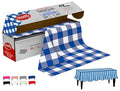 Neatiffy Disposable Plastic Table Cloth Roll | 54 in x 108 Ft Waterproof Tablecloth | Table Cover for Rectangle, Square, Round Oval Tables | Picnic, Party, Banquet, Birthdays, Weddings - Blue Gingham - color: Blue Gingham