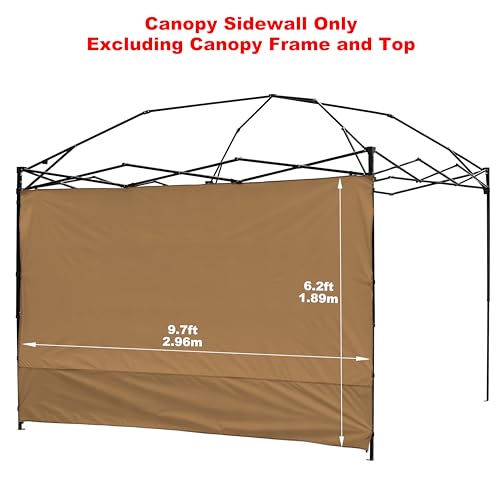 Canopy Sunwall Sidewall Gazebos Tent Waterproof for 10x10ft Pop up Canopy Straight Leg Gazebos Outdoor Instant Canopies 1 Pcs Khaki Canopy Sidewall Only - color: Khaki, size: 10x10(1pcs)