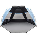 Easthills Outdoors Instant Shader Dark Shelter XL Beach Tent 99" Wide for 4-6 Person Sun Shelter UPF 50+ with Extended Zippered Porch Sky Blue - color: Dark Shelter - Sky Blue