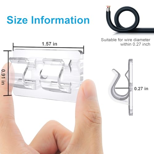 30 PCS Hooks for Outdoor String Lights, Heavy Duty Christmas Light Clips, Clear Adhesive Hooks for Hanging Rope Lights Outdoor, UV-Resistant String Light Hooks for Outside Porch Patio Decor