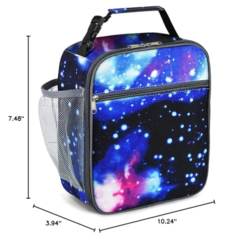 Insulated Lunch Bag, Leakproof Portable Lunch Box for Women Men Boys Girls, Large Capacity Cooler Bag with Handle and Bottle Pocket for Office School Camping Hiking Outdoor Beach Picnic (Stars) - color: Stars
