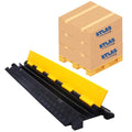 Kable Kontrol Atlas Cable Protector Wire Ramp - 2 Channel Bulk Wholesale Pallet - 80 Pcs - 39" Long Black & Yellow - 20,000 Lbs Load Capacity - Rubber Speed Bump Wire Protector Cord Cover - CP9972 - size: 2 Channel - 80 Units