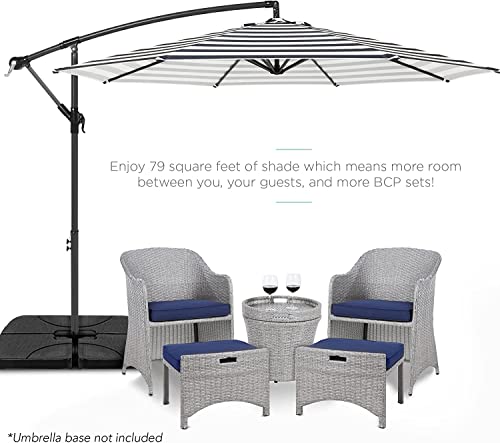 10ft Patio Umbrella Replacement Canopy 8 Ribs, Waterproof & Fade Resistant Market Umbrella Cover, Thickened Polyester Fabric for Backyard, Garden and Pool (Canopy Only) (Red stripes) - color: Red stripes