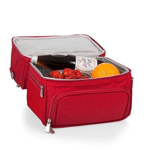PICNIC TIME Coca Cola Emoji Pranzo Insulated Lunch Bag, Soft Cooler Lunch Box with Picnic Set and Dual Compartments, Portable Lunch Tote for Work and Travel, (Red) - color: Coca-Cola Coke Emoji - Red