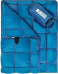 COVACURE Camping Blanket - Waterproof Outdoor Blanket, Packable & Lightweight, Warm Puffy Quilt for Camping, Hiking, Backpacking, Travel, Beach Essentials - color: Blue