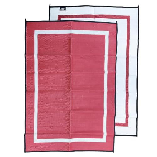 Mountain Mat 5x7 Maroon Outdoor RV Patio Mat – Extra Thick 5mm Recycled Poly Rug – Heavy-Duty, Waterproof, Reversible – Luxury Camping Mat for Deck, Beach, Campsite (Maroon NO Carry Bag, 5'x7') - color: Maroon 5x7, style: 5' x 7'