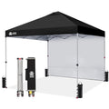 CROWN SHADES 12x12 Pop Up Canopy Tent Instant Commercial with 150D Silver Coated Fabric Including 1 Removable Sidewall, 4 Ropes, 8 Stakes, Weight Bags, STO 'N Go Bag, Black - color: Black, size: 12x12FT