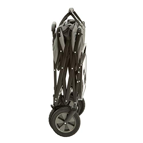 Mac Sports Collapsible Outdoor Utility Wagon with Folding Table and Drink Holders, Gray - color: Gray