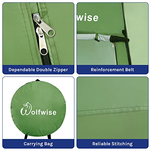 WolfWise Pop Up Changing Tent for Beach, Camping Portable Shower Tents, Outdoor Privacy Bathroom, Change Dressing Clothes Tent Pop Up Instant for Camp, Toilet, 6.2ft/6.6ft/6.9ft High - color: Green, size: Spacious Pro: 74.8" H, 47.2" W