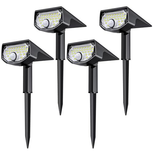 AloftSun Solar Motion Sensor Outdoor Lights,Waterproof Motion Sensor Spot Lights- 30 LED/3 Modes Solar Powered Spotlights,Landscape Lighting for Yard and Garden, Cool White,4 Pack - color: Cold White, size: 4 Pack