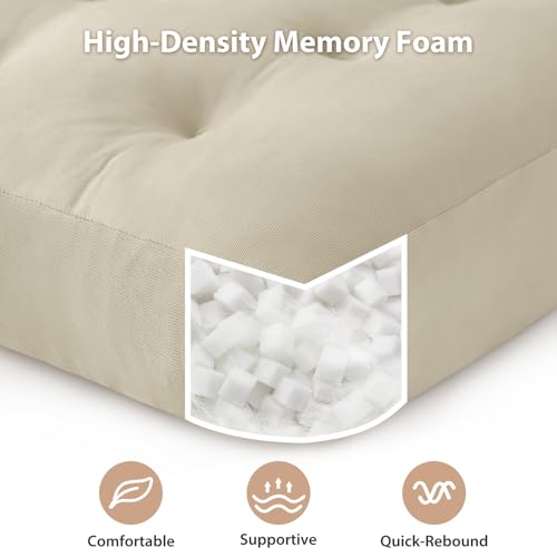 Meditation Floor Pillow Set of 1, Square Large Pillows Seating for Adults, Meditation Cushion Pillow,Tufted Corduroy Cushion for Tatami Living Room or Yoga, Beige, 22x22 Inch - color: Beige