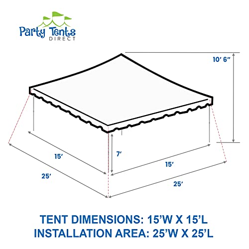 Party Tents Direct 15'x 15' Weekender Canopy Pole Tent with Sidewalls - Easy Up Canopy Tent with 50 Person Capacity - Outdoor Canopies for Parties, Weddings, and Events (White) - color: White, size: 15' x 15'