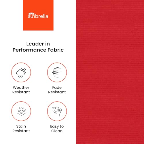 Covers & All Sunbrella Round Seat Cushion with Handle, Plush Outdoor Pillows and Chair Cushions for Home or Patio (22 x 5 Inch, Canvas Jockey Red) - color: Canvas Jockey Red, size: 22 x 5, style: Handle