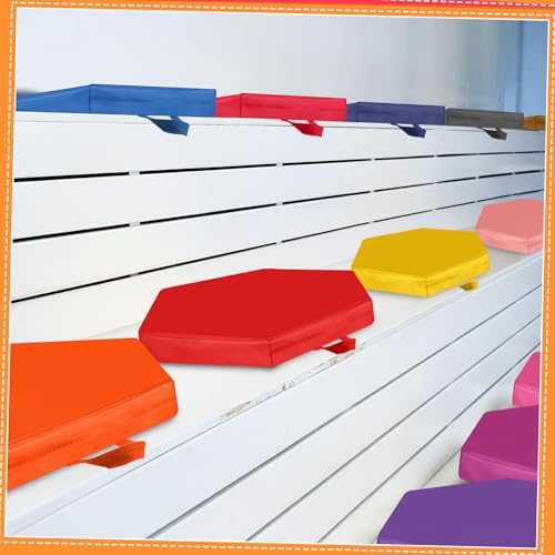 Timgle 25 Pcs Floor Cushions 15 Inch Flexible Seating Bulk Foam Floor Seats Pillows Portable Seating with Handles for Home(Hexagon) - style: Hexagon