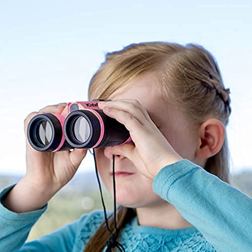 Adventure Kidz - Outdoor Exploration Kit, Children’s Toy Binoculars with Case, Flashlight, Compass, Fox Whistle, Magnifying Glass, Backpack. Great Gift Set for STEM, Pretend Play - color: Pink