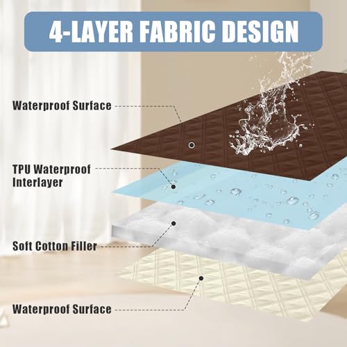 Smiry Waterproof Dog Bed Cover Pet Blanket, Soft Washable Dog Blanket for Furniture Bed Couch Sofa Reversible, Checkered (30"x53", Brown/Beige) - color: Brown/Beige, size: 30x53 Inch