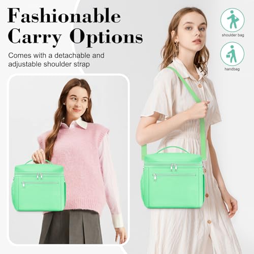 DALINDA Insulated Lunch Bag Lunch Box for Women Men,Leak-Proof Cooler Bag Lunchbox Lightweight for Work Picnic,Study,Beach,Camping,Travel - color: Green, size: 7L Medium · Compact Size