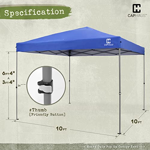 Fencer Wire 10ft x 10ft Pop Up Canopy Tent, Heavy-Duty Commercial Grade with Patented One-Push Central Locking, Portable and Instant Folding Shelter with Wheeled Carry Bag and Weight Bags, Blue - color: Blue, style: 10x10