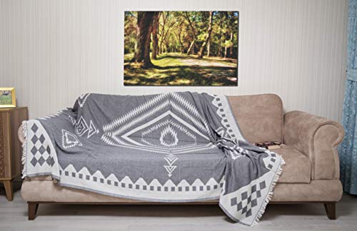 Bersuse 100% Cotton Bahamas XL Throw Blanket Turkish Towel Beach Blanket - Beach Camping Essentials - 75x90 Inches, Black - color: Black3