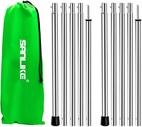 SANLIKE Telescoping Tarp Poles Adjustable Tent Poles for Tarp Canopy Awning Shelter Backpacking Hiking - (Adjustable Length - Steel Increase Thinckness) - color: Adjustable Length - Steel Increase Thickness 0.6mm
