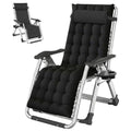 LILYPELLE Zero Gravity Chair, Premium Lawn Recliner Folding Portable Chaise Lounge with Detachable Cushion, Headrest and Cup Holder, Reclining Patio Lounger Chair - color: Ink Black, style: Zero Gravity Chair