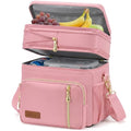 MIYCOO Lunch Bag & Lunch Box for Women Men Double Deck - Leakproof Insulated Soft Large Adult Lunch Cooler Bag for Work, Beach, Picnic, Camping, Travel (Pink,15L) - color: Pink