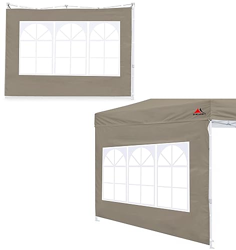 SCOCANOPY 2PCS SideWall with Window for 10x10 Canopy Frame (10X10, Khaki) - color: khaki, size: 10X10