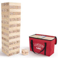 Giantville Giant Tumbling Timber Toy - Premium Pine Wood Life-Size Blocks Tower - Big Floor/Board Indoor/Outdoor Yard Game for Kids & Adults - 54-Blocks + Red Storage/Carry Bag - Grows Almost 4-Feet - size: X-Large