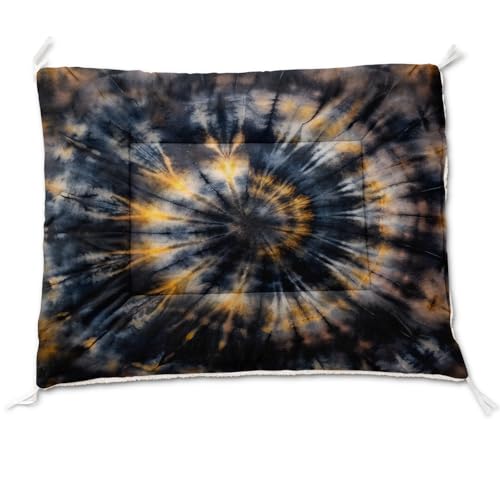 Nttopship Dog Cat Bed Mat Ultra Soft Fluffy Pet Bed Washable Fashion Dog Crate Beds Comfy Comfy Pet Sleeping Pad Suitable for Pet Raised Bed(30"x26",Tie-Dye) - color: Tie-Dye, size: Medium