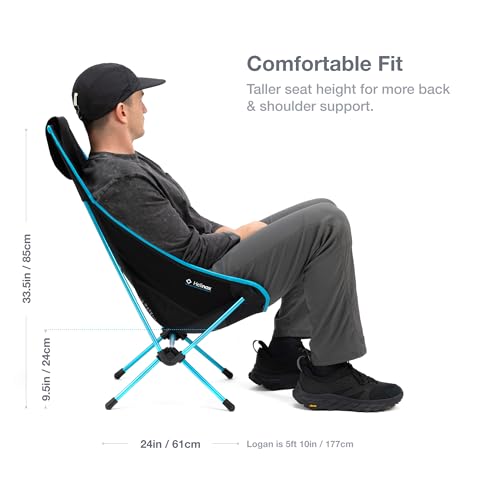 Helinox Chair Two Ultralight, High-Back, Collapsible Camping Chair, Black, with Pockets - color: Black