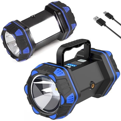 Led Camping Lantern Rechargeable, Camping Flashlight 1500LM, 8 Light Modes, Camping Lights 4800 Capacity, Portable Bright Flash Light for Emergencies, Power Outages, Hurricane, (Blue 2Pack) - color: Blue, size: 2PACK