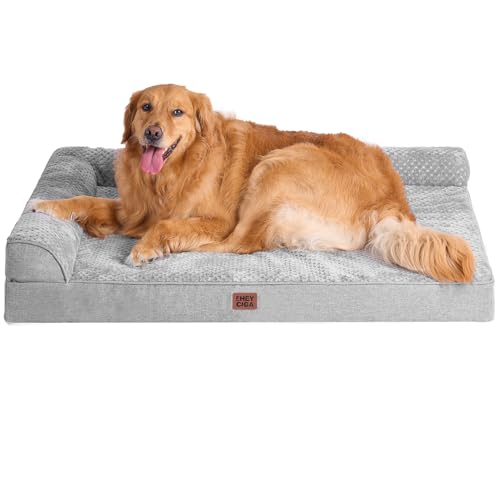 EHEYCIGA Extra Large Dog Bed Othorpedic 44x32x6.5, Memory Foam XL Dog Bed with Washable Removable Cover, Waterproof Pet Sofa Couch XLarge Size Dogs with Nonskid Bottom, Grey - color: Grey, size: 44.0"L x 32.0"W x 6.5"Th
