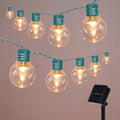 Afirst Solar Outdoor String Lights 15FT with 25 LED Bulbs St. Patrick's Day Patio Lights for Garden Backyard Porch Balcony (Green) - color: Green