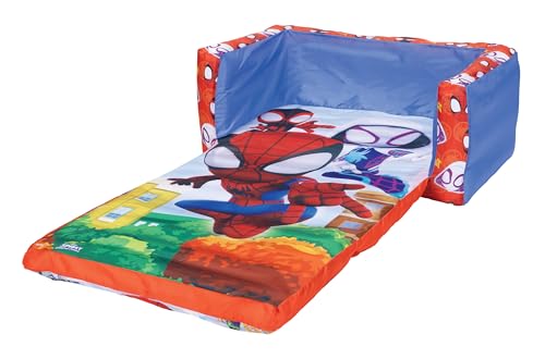 Spidey and his Amazing Friends 2-in-1 Inflatable Sofa Bed, Kids Sofa Couch Fold Out, Foldable Chair Lounger for Toddlers and Kids