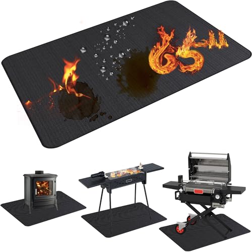 65X48in Grill Mats for Outdoor Grill,Fits Most Grills, Smokers, Griddles and Outdoor Charcoal, Flat Top,Deck and Patio Protector - size: 65x48