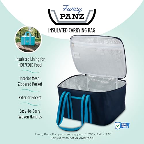 Fancy Panz - Aqua Insulated Casserole Carrier Bag - Insulated Thermal Bags for Hot & Cold Food Holds 2 Standard Size Fancy Panz - 2 Pockets - Food Container - Hosting Essentials - color: Aqua