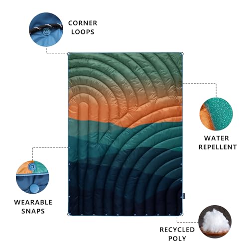 Camping Blanket,Lightweight Puffy Printed Camping Blanket Packable Outdoor Blanket for Camping,Traveling, Stadium, Hiking, Picnics - color: Dawn, size: 52x75"