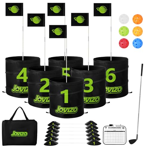 Backyard Golf Game Set, 6 Hole Portable Golf Yard Game with Flags, Balls, Club and Scoreboard, Outdoor & Indoor Lawn Practice Game for Family and Friends - style: 6 Holes