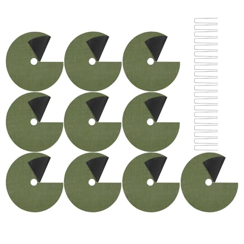 Tree Mulch Ring - Root Protection Ground Cover Mat with Fixing Nails, Duraable Temperature-Resilient Garden Landscaping Barrier | Outdoor Lawn Flowerbed Farm Yard Fence Soil Moisture Control - color: Green 42cm