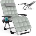 ZENPETIO Zero Gravity Chair with Removable Cushion, Reclining Camping Chair with Cup Holder, Anti Gravity Lounge Chair for Indoor and Outdoor - color: Light Gray