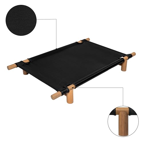 DBD5000C Chester 32" Modern Minimalist Wood Frame Elevated Outdoor Dog Bed, Ink/Light Teak - color: Ink/Light Teak