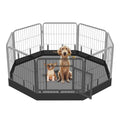 Dog Playpen Bottom Pad Fits for 24 Inch 8 Panels Metal Exercise Pet Playpen, Dog Crate Pad Puppy Playpen Pad, Elastic Buckles Connections.(Note: Playpen Not Included) -PureBlack - color: PureBlack